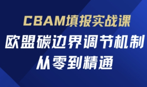 CBAM填报实战课，欧盟碳边界调节机制，从零到精通-翻身资源站