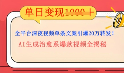 全平台深夜文案新风口：DeepSeek生成百万播放量金句，治愈系内容涨粉速度快4倍-翻身资源站
