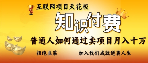 互联网项目天花板,知付付费项目,普通人如何通过卖项目月入十个,拒绝韭菜【揭秘】-翻身资源站