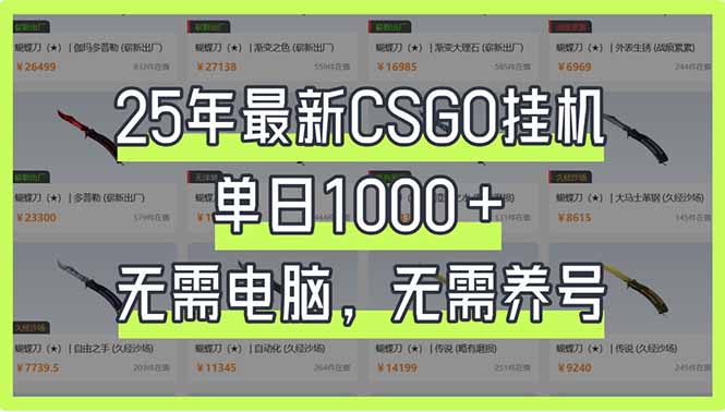（14178期）25年最新CSGO挂机系统，单日1000+，无需电脑，无需养号，0基础可上手-翻身资源站
