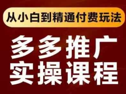 拼多多推广实操课程，从小白到精通付费玩法-翻身资源站