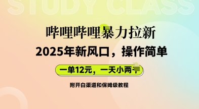 哔哩哔哩暴力拉新：2025年新风口，一单12元，一天数张(附开白渠道和保姆级教程)-翻身资源站